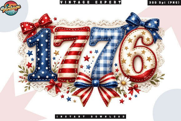 American Independence 1776 Patchwork PNG: A Vintage Patriot's Dream