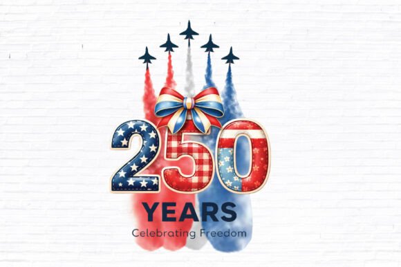 Celebrate 250 Years with the Patriotic Jet & Bow Design