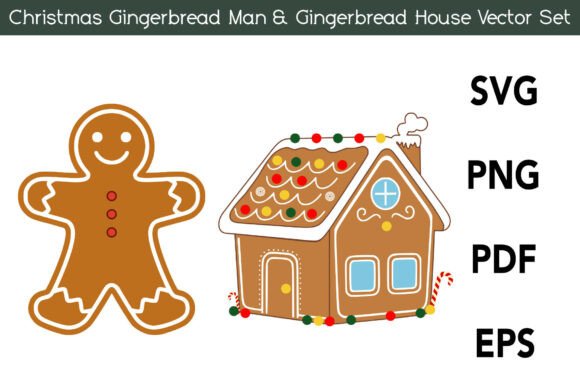 Christmas Gingerbread Man & House Vector: A Sweet Holiday Asset