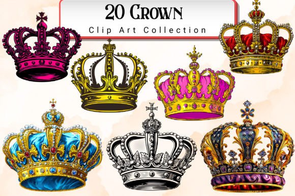 Crown Clipart Bundle: Your Design Royalty Awaits
