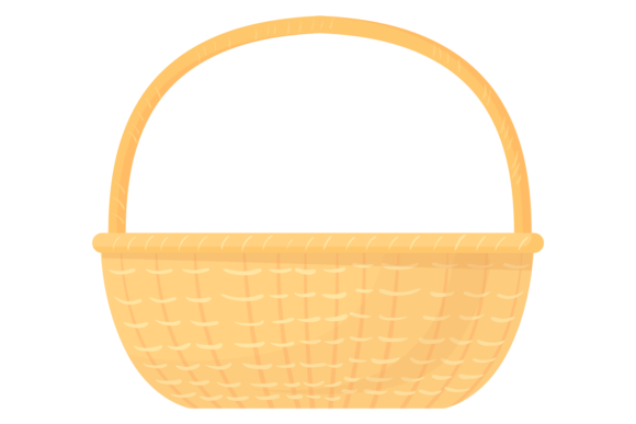 Easter Basket Icon: Cartoon Woven Decora for Festive Design