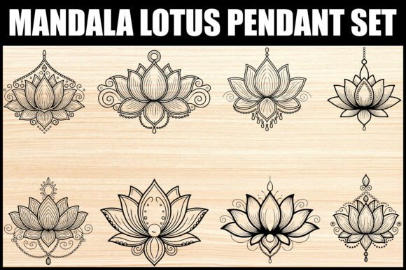 Elevate Designs with the Mandala Lotus Pendant Vector Pack