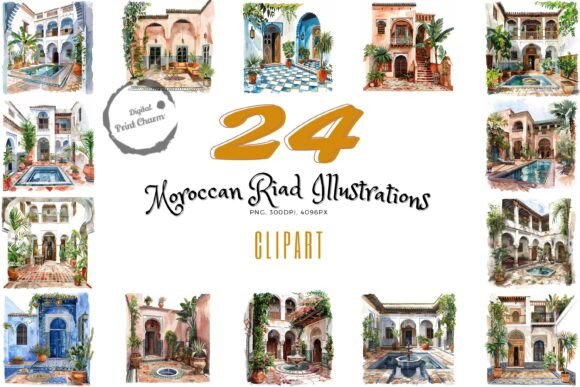 Enchanting Moroccan Riad Clipart Oasis: Your Creative Sanctuary