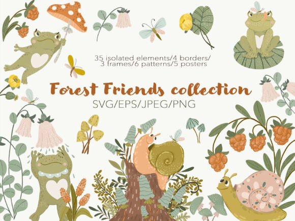 Forest Friends Collection: A Whimsical Design Toolkit for Cozy Projects