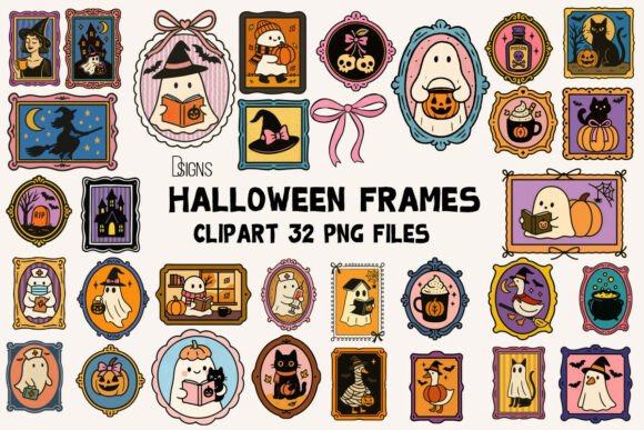 Halloween Cute Frame Clipart Bundle: Spooky-Sweet Design Assets