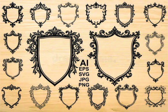 Ornate Shield Frames: Vintage Elegance for Modern Design