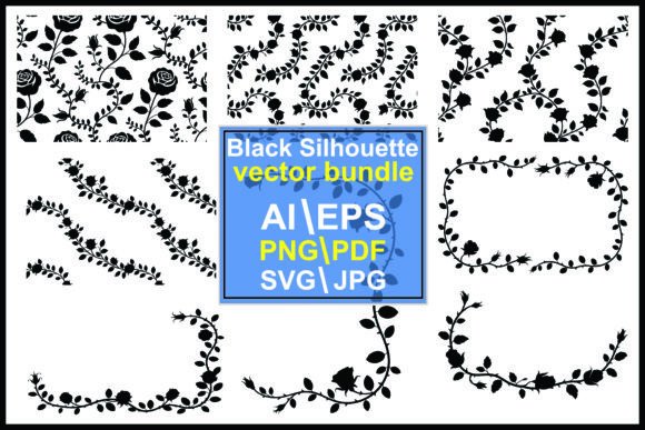 Rose Vine Silhouette Patterns: Elegant Design Elements