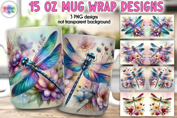 Stunning Mug Wrap Designs: Butterfly & Floral Elegance