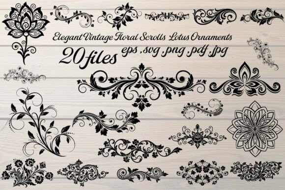 Timeless Elegance: The Lotus Ornaments Vector Set