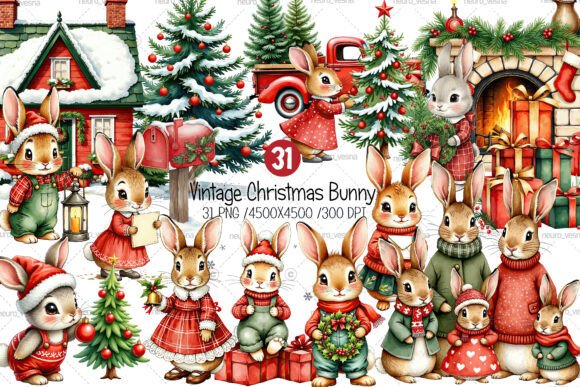 Vintage Christmas Bunny Clipart: A Guide to Cozy Holiday Designs